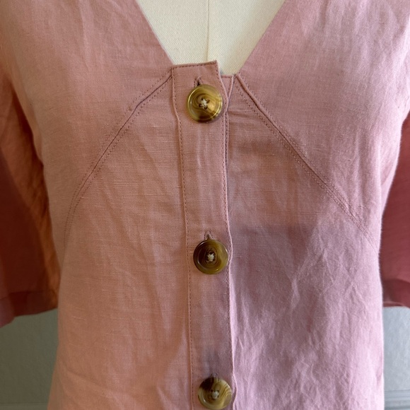 NWT TOPSHOP Blush Linen Blend Dress - SIZE 6 - Picture 2 of 9